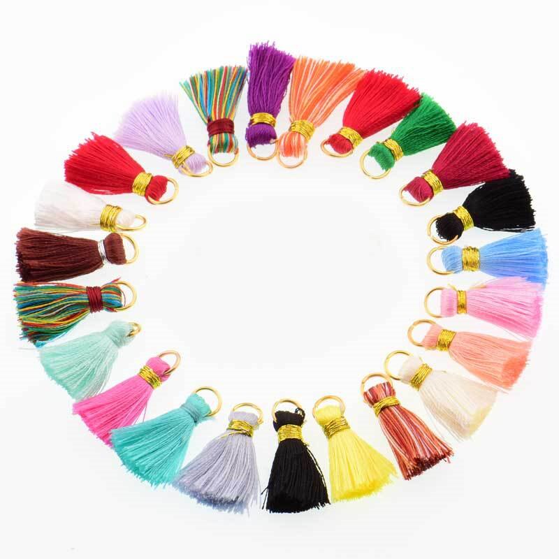 30PCS Mini Polyester Silk Tassel DIY Boho Jewelry Making Supplies Bracelet Necklace Finding Fringe Trim Pendants Small Tassels