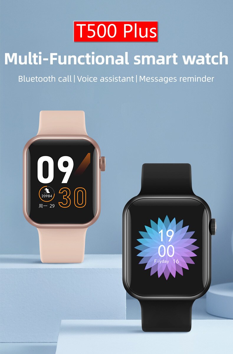 IWO T500 Plus Clever Uhr Bluetooth Anruf Musik Smartwatch mit Herz Bewertung Monitor 44mm Gurt Uhren Stunden PK W34 w26 W16 IWO 12