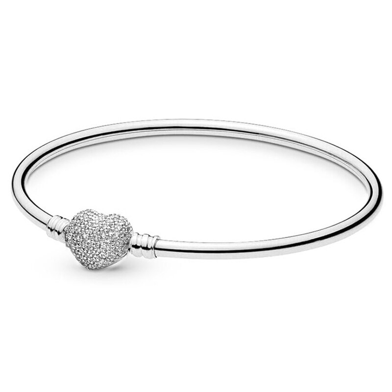 Boosbiy diy 17-21cm roségouden/zilverkleurige zirkonia bedelarmband past op merkarmbanden voor dames sieraden paar