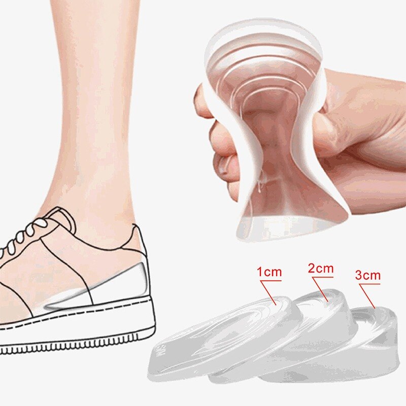 Semelles intérieures rehaussées pour femmes, massage orthopédique, soins des pieds, Invisible, rehausseur de hauteur, GEL, chaussures