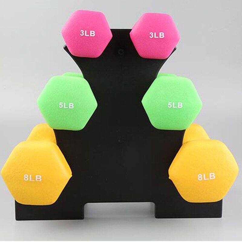 Dip Dumbbell Dumbbell Plated Plastic Dumbbell Frame with 6 ABS Dumbbell Racks on Both Sides