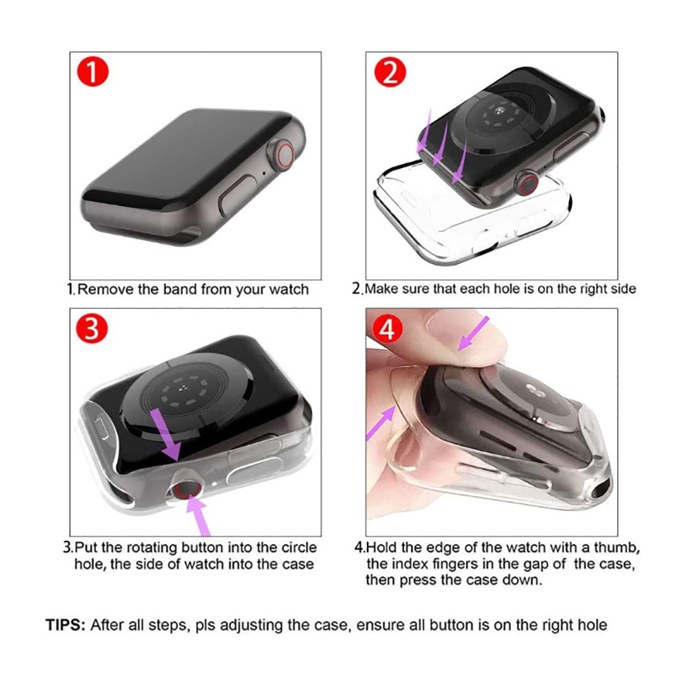 Protective Cover for Apple Watch Case 41 45 44mm 40mm 38mm 42mm 46mm Soft Clear TPU Screen Protector for IWatch 10 9 8 7 SE 6 5
