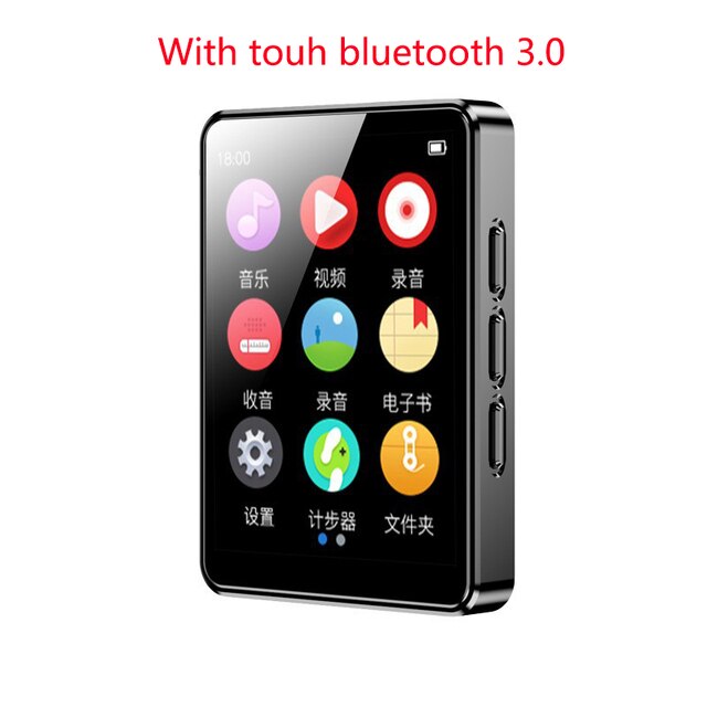 Bluetooth MP4 Player Full Touch Screen Walkman Music Player Novel Reading E-book Mp3 Video Player MP5 Music Player With Earphone: Including Touch / 64GB
