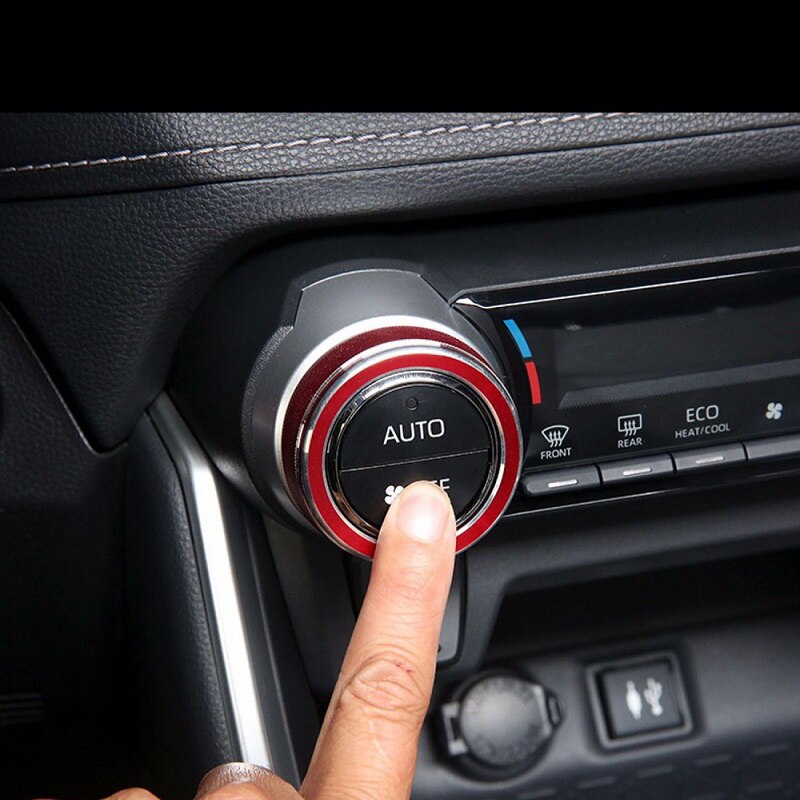 For Toyota RAV4 Car AC Climate Control Knob Trim Button Cover Auto Accessories 2Pcs Car AC Control Knob Cover