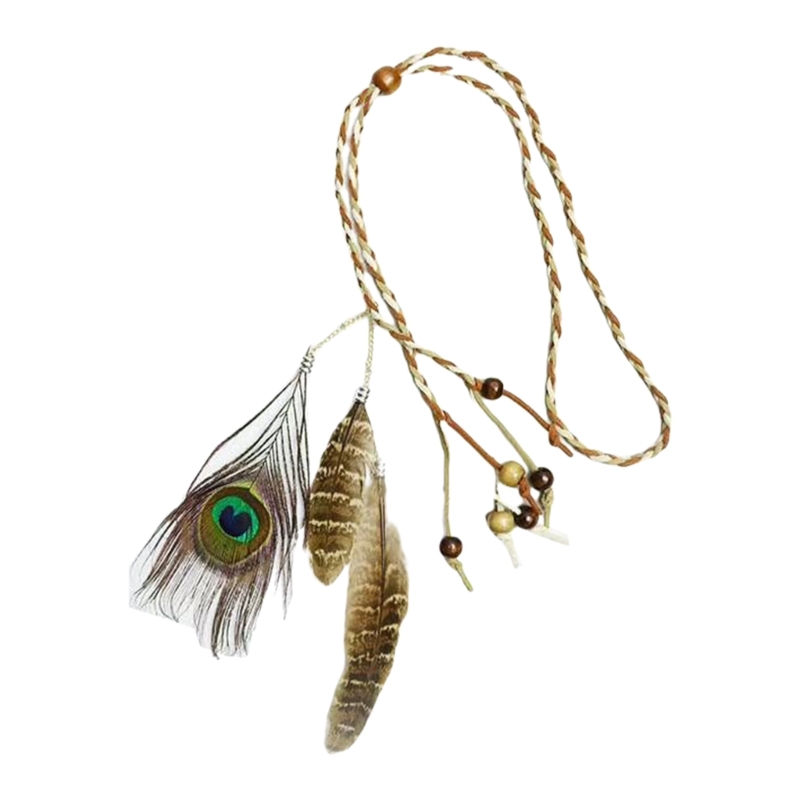 Native American Headdress Boho Feathers Headbands Indian Headpiece Feathers Headpiece Boho Headpiece Hippie Jewelry: Yellow