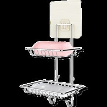 Porte-savon mural sans Perforation | double couche, ventouse de savon, porte-savon, porte-savon de toilettes LM01211354: 2 layer have hook