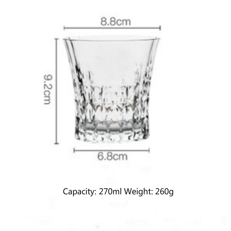 Romantic Love Series Goblet 150-280ml Lead-Free Crystal Vintage Red Wine Glass Champagne Whiskey Cup Fans Flat Cup: 270ml1