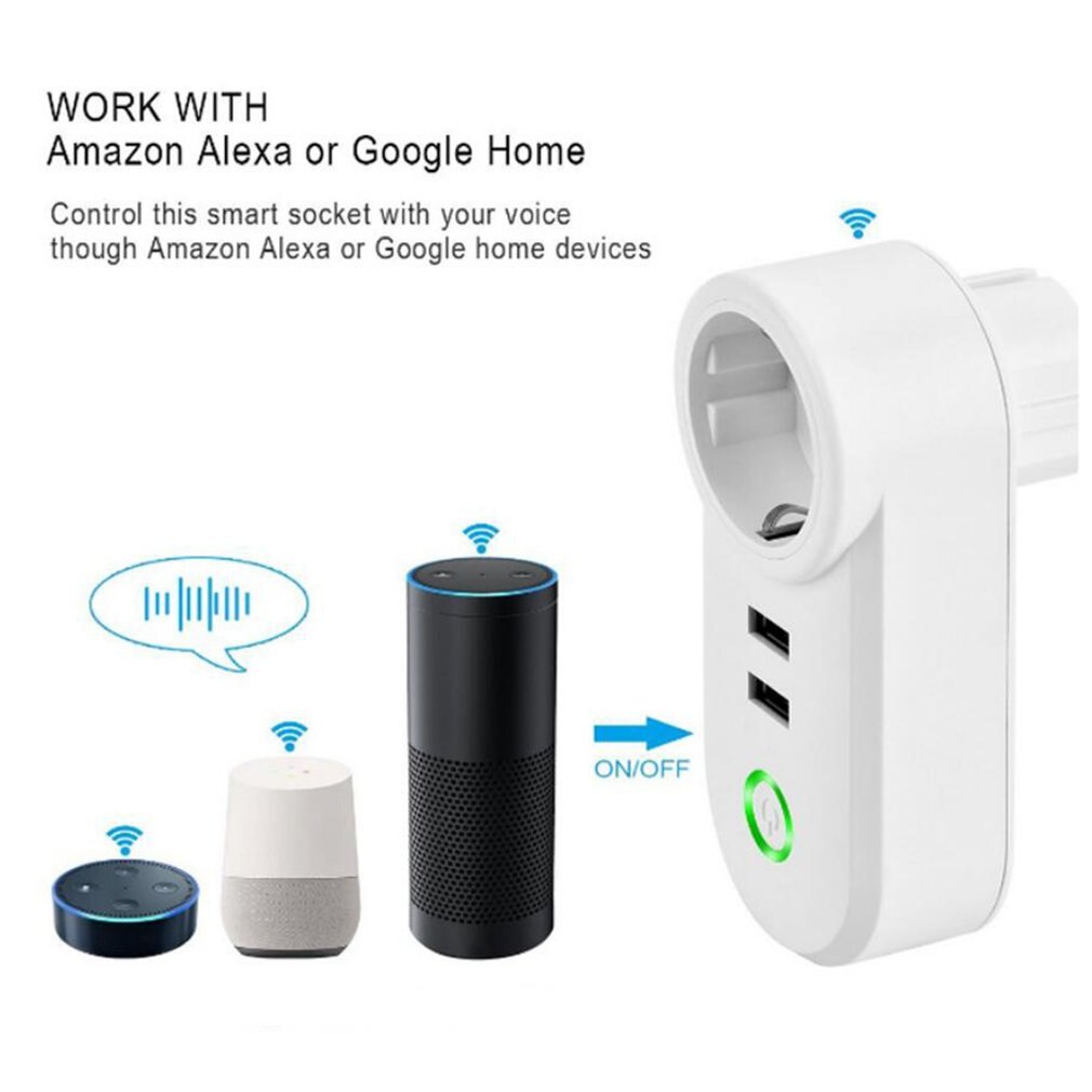 Wifi Smart Socket Timing European Standard Smart Socket Timing Socket Mini Charger AC DC Power Supply