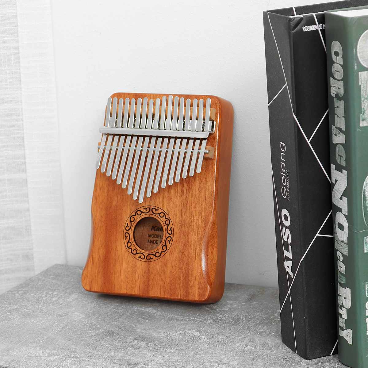 17 Key Thumb Piano Mahogany Wooden Kalimba Keyboard Mbira Body Musical Instrument Thumb Finger Piano with Hammer Kalimba Piano