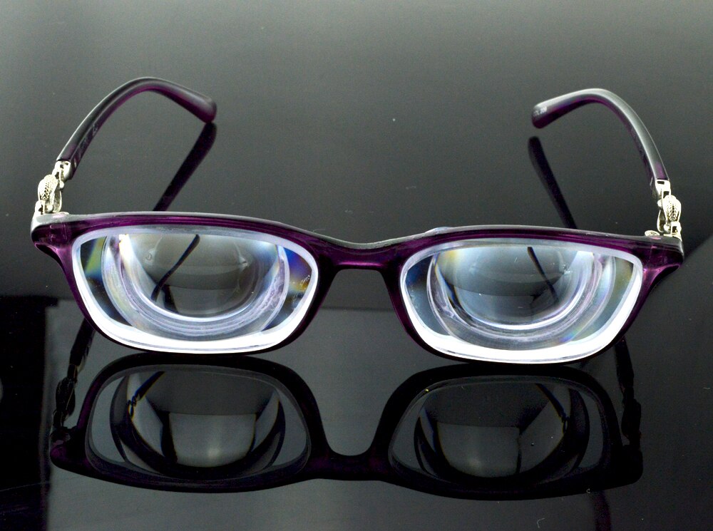 Gafas de montura para miodisc de alta miopía para mujer, color púrpura, Material de montura, patrón tipo Tr90, ayuda para baja visión-17D PD64: Default Title
