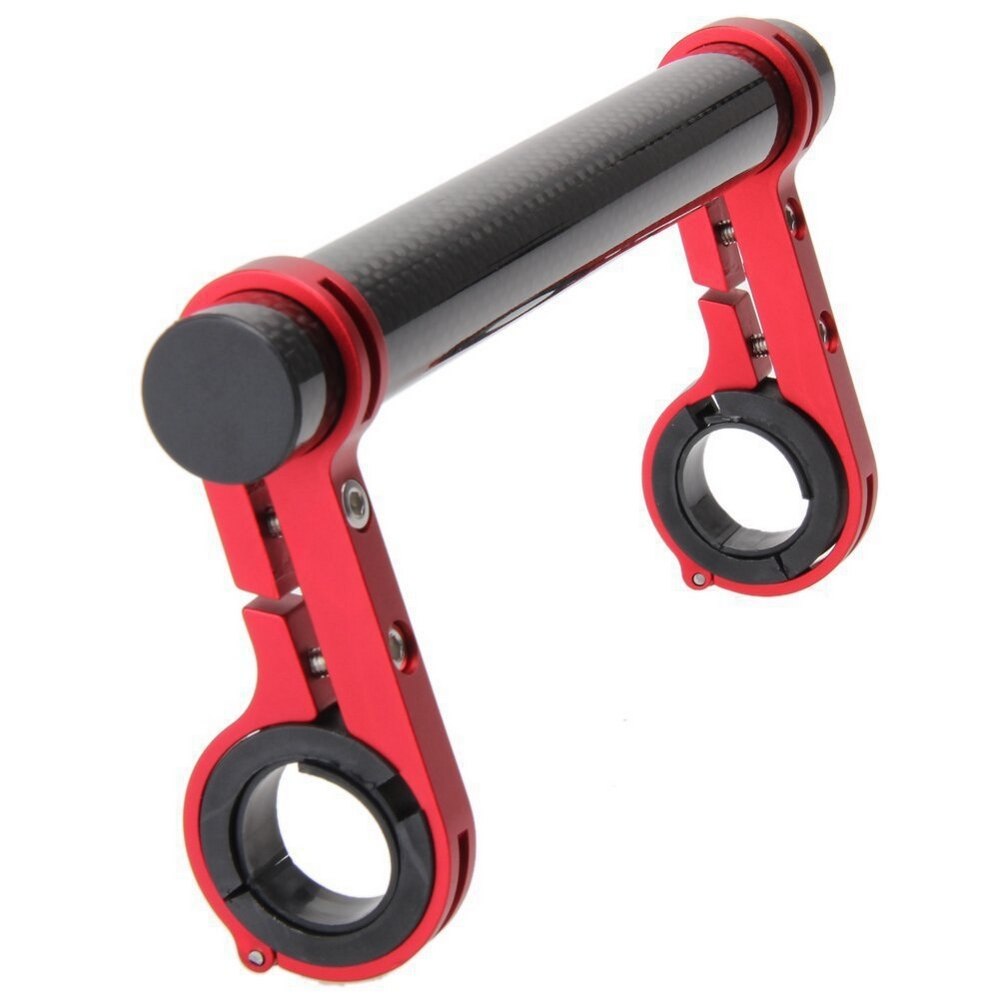 Bicycle Handlebar Extender Carbon Fiber Extension Mountain Bike Expand Bicycle Speedometer Headlight Light Support Extender: red 20cm
