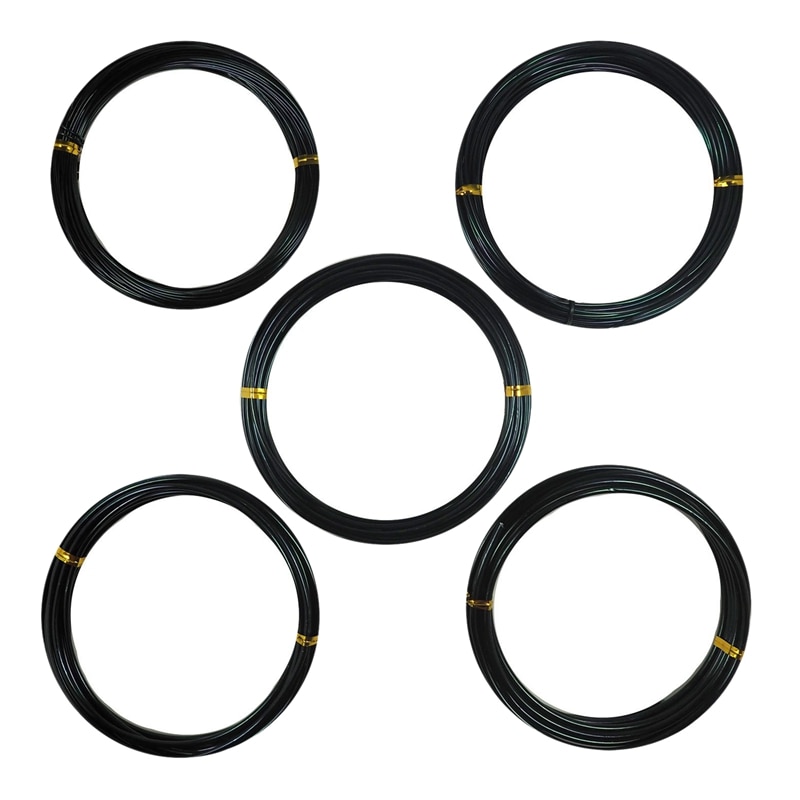 Cable de entrenamiento de Bonsai de aluminio anodizado de 5 tamaños Set-1.0Mm, 1,5 Mm, 2,0 Mm, 2,5 Mm, 3,0 Mm (147 pies en Total)-elige tu Color (5 tamaños