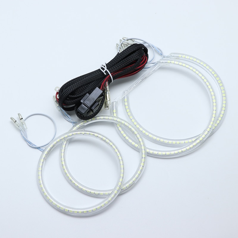 Til bmw 3- serie  e90 2005 ultra lyse smd hvide førte engle øjne 2600lm 12v halo ring kit kørelys i dagtimerne