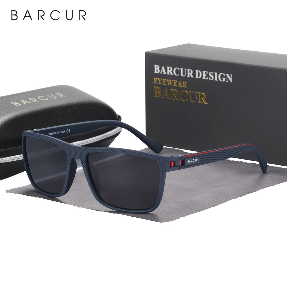 BARCUR -Lunettes de soleil polarisées TR90 pour homme et femme, accessoire de sport léger, protection UVAB