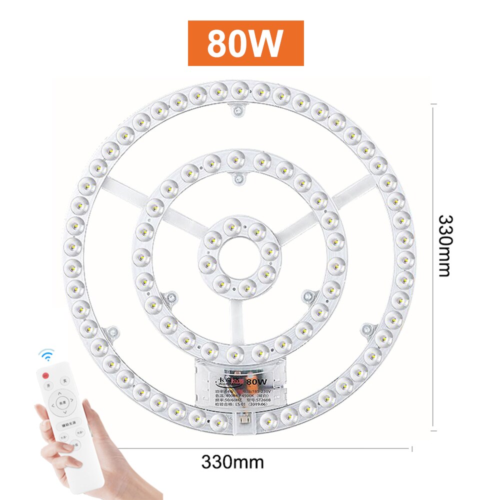 Panel oświetleniowy Led sufitowy Panel Led możliwość przyciemniania z pilotem 12W 24W 36W 48W 60W 72W 80W Led Panel okrągły płyta modułu: 80W Dimmable / Tri-tone Light