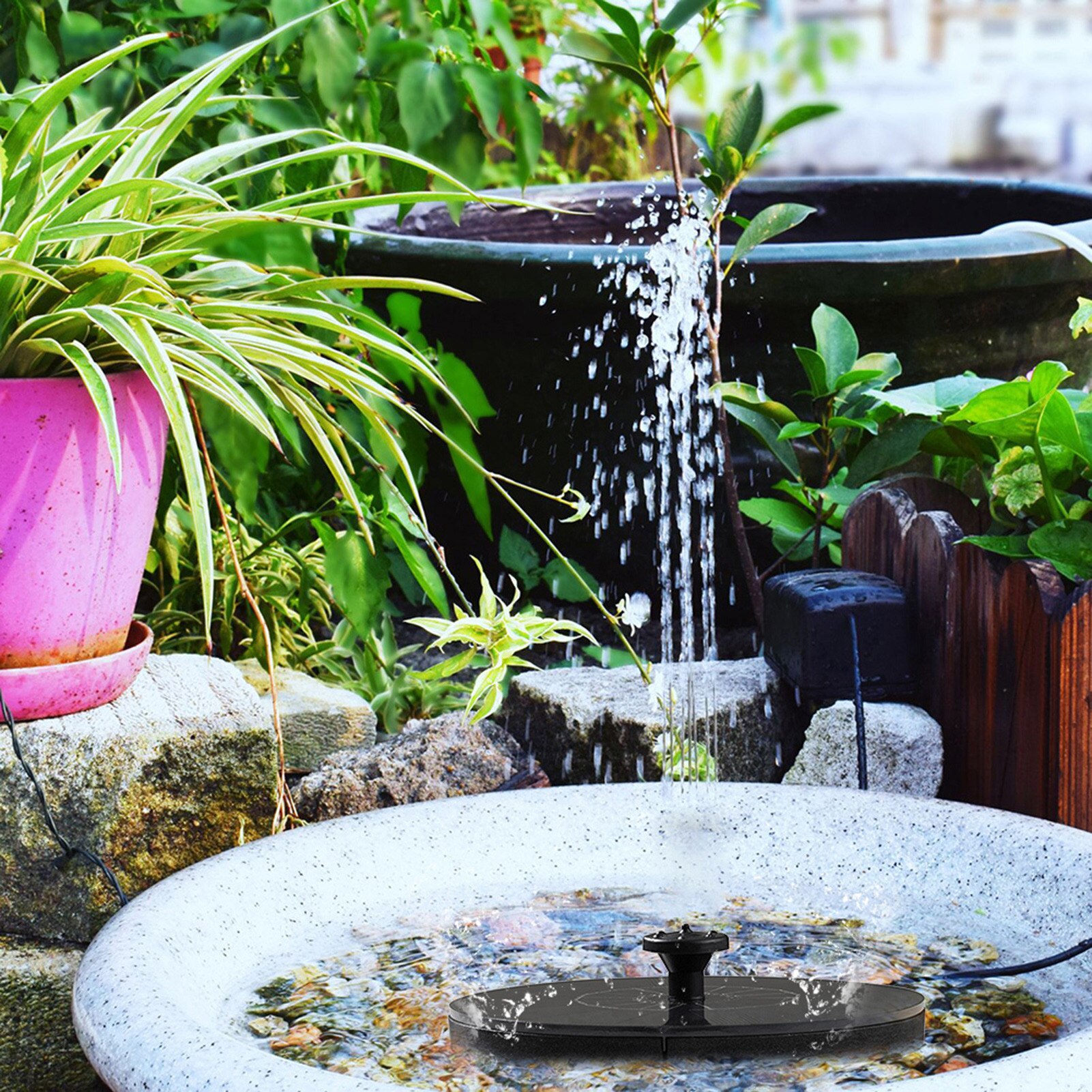 Mini Solar Fountain Pump Solar Powered Water Fountain Garden Fountain Floating Water Solar Waterfall Pool Pond Garden Decoration