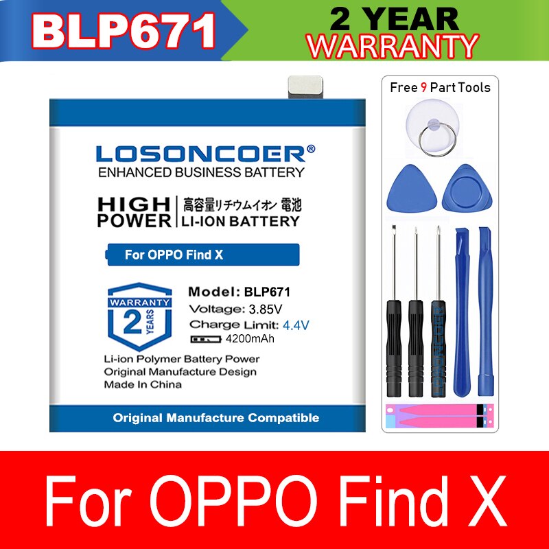 For OPPO R15 Pro A91 A7X 18013 1805 A37 R7S R7s R7SM R7st Find X A77 A73 A73S A73T R9 R9TM A79 R9S PLUS F11 Pro Find 7 Battery: BLP671 For OPPO Find