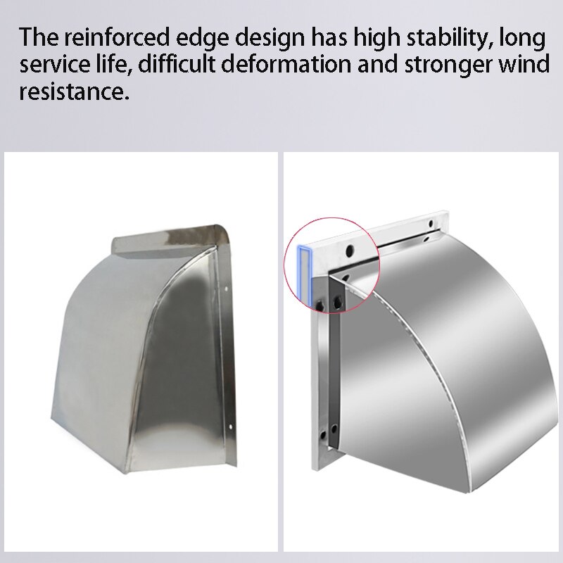 304 Roestvrij Staal Buitenste Muur Regenhoes Voorruit Ventilator Air Outlet Cover Kap Uitlaat Vent Vierkante Kap