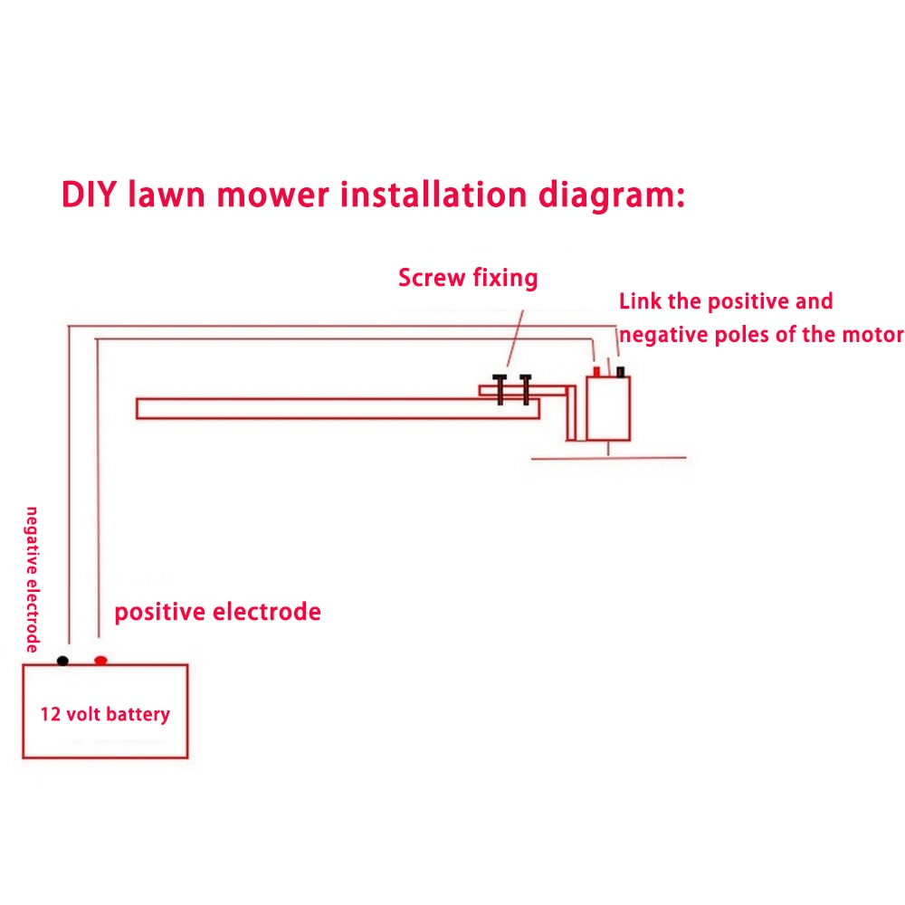 DIY Lawn Mower Set DC 12V 775 Motor Manganese Steel Blade Garden Mowing Tools Mini Grass Cutting Machine Tool