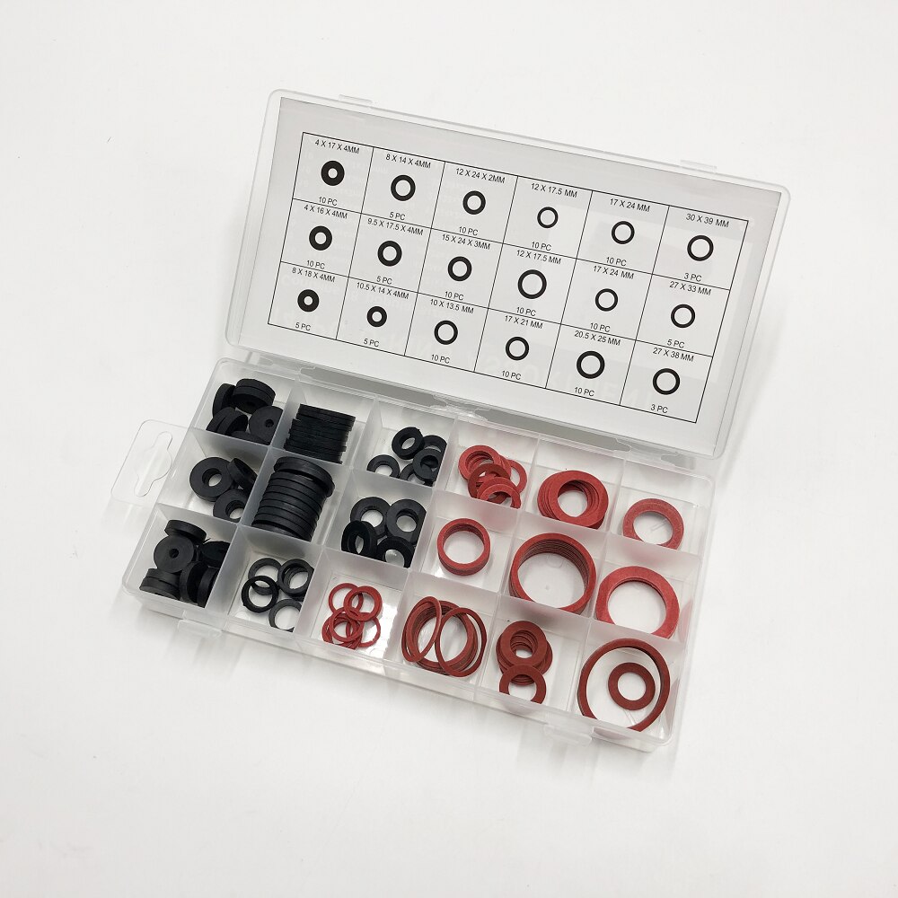 141pc Wasserhahn Dichtung Scheibe Wasser Versiegelung Gummi Faser Klingerith O Ring Sortiment