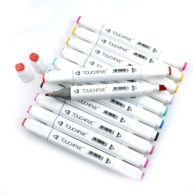 Marker Pen TouchFive 48/60/80/168 Colors Dual Tip Art Supplies Alcohol Marker for Drawing Sketching Adult and Kids For Animation