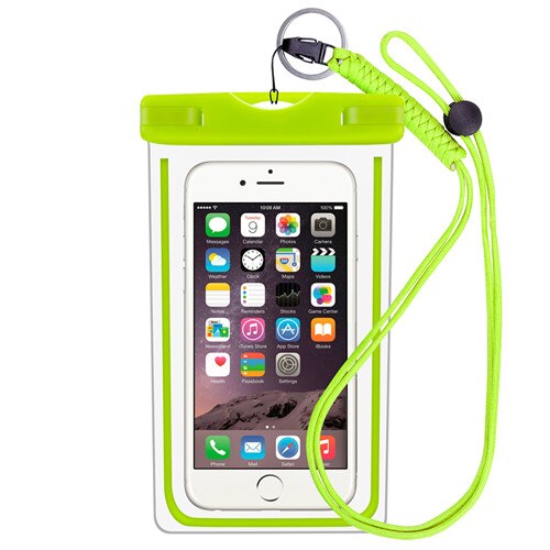 Vandtæt telefonafdækningstaske vandtæt strandtaske udendørs raftingpose uigennemtrængelig svømning er vandtæt uigennemtrængelig bolsos: Grøn