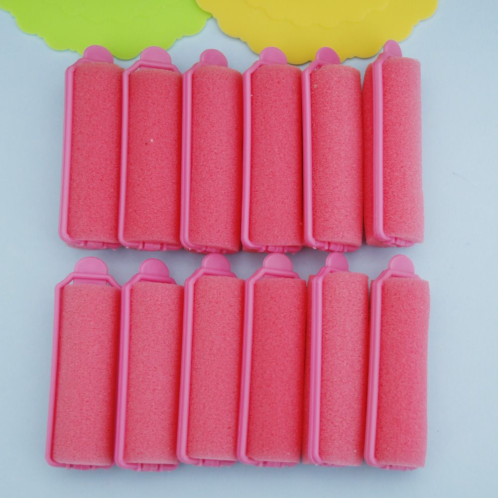 Éponge magique coréenne en mousse pour bigoudis de cheveux, outils de coiffure, coussin pour Salon de coiffure, petits rouleaux en plastique, 12 pièces/ensemble