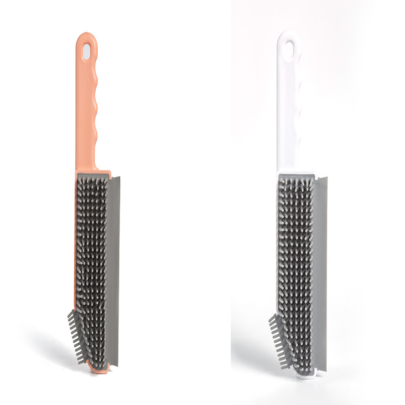 3 in 1 Gap Silicone Brush Cleaning Scrubbing Bathroom Kitchen Countertop Brush Silicone scraper Cleaning Supplies: Red