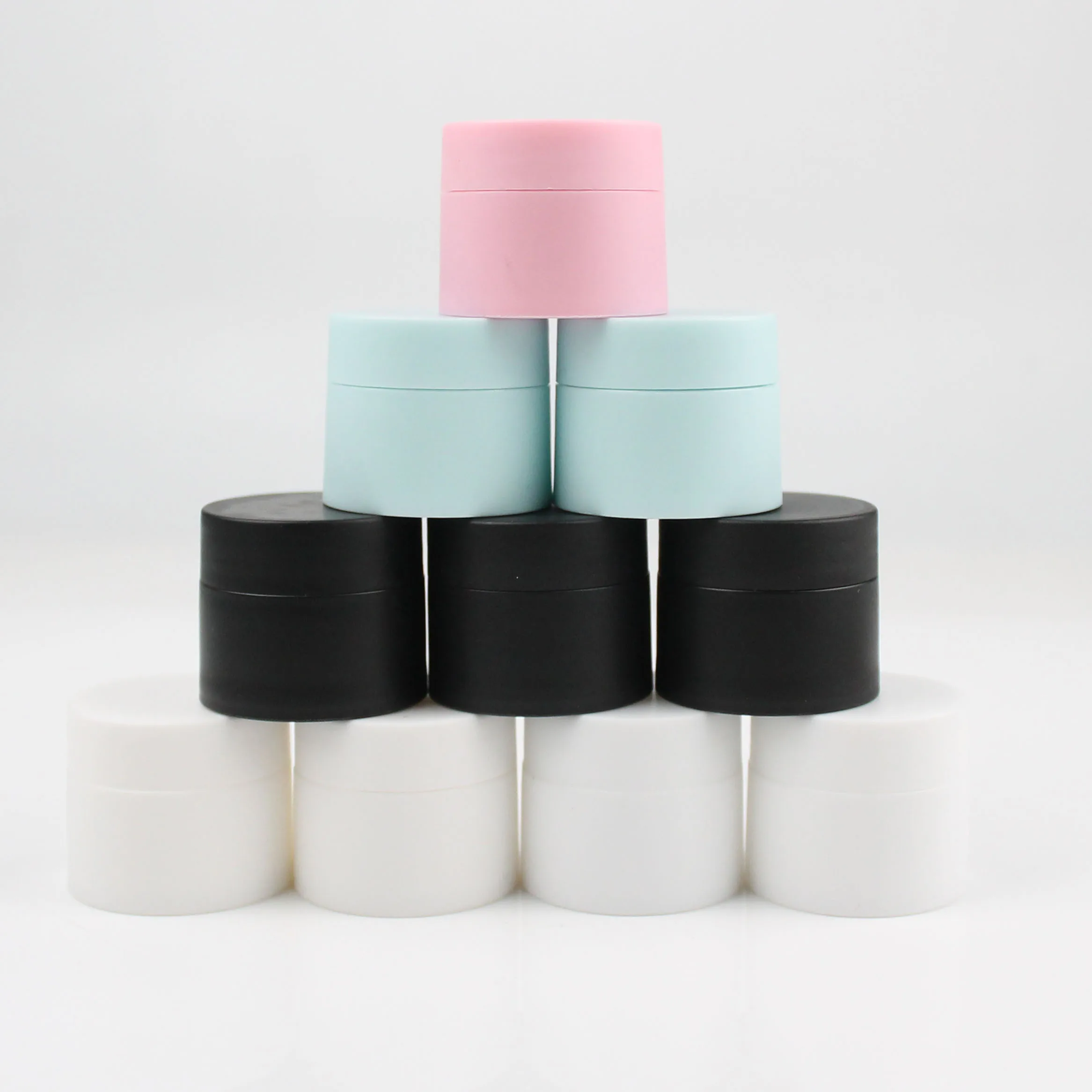 30/50pcs Empty 3g 5g 10g PP Plastic Matte Pink Blue Black White Cosmetic Skin Care Cream Jars Frosted Face Cream Jar