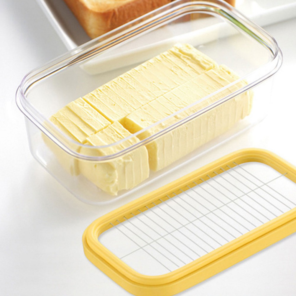 Plastic Butter Dish Butter Keeper Container With Cutter Slicer Lid Keep Fresh Storage Box Great For Kitchen Storage Tool