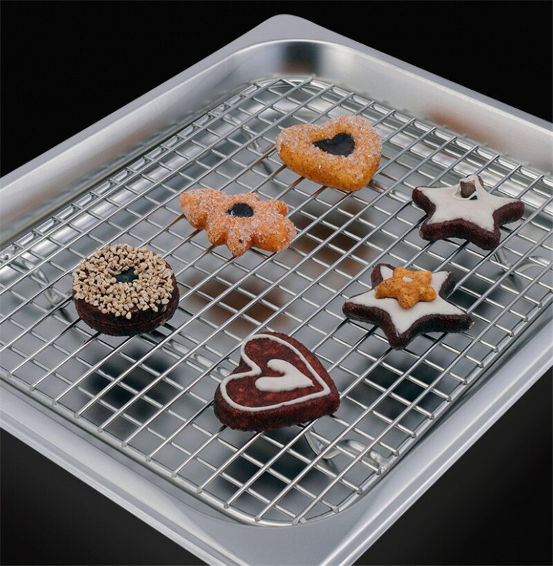 GN pan mesh net BBQ net Stainless steel basin oil rack pot filter rectangular plate box frying basket baking shaker tub strainer