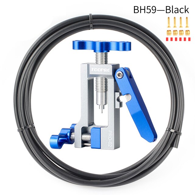 2 em 1 bicicleta hidráulica disco de freio óleo agulha ferramenta driver mangueira cortador cabo alicate oliva conector inserção bh59 bh90 instalar imprensa: Aluminum BH 59 Set