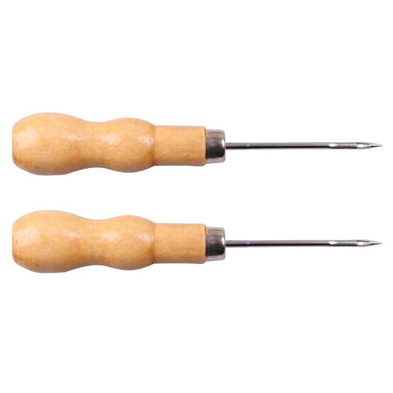 Houten Handvat Naaien Priem Hand Stitcher Leer Canvas Schoen Reparatie Tools