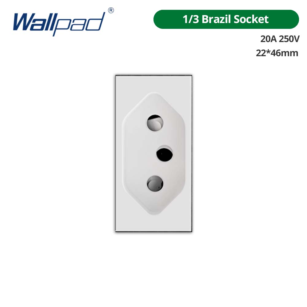 Wallpad DIY White Tempered Glass Panel Wall Light Switch EU UK Italian Brazil Socket Free Combination 118*75mm Module Frame Only: Champagne