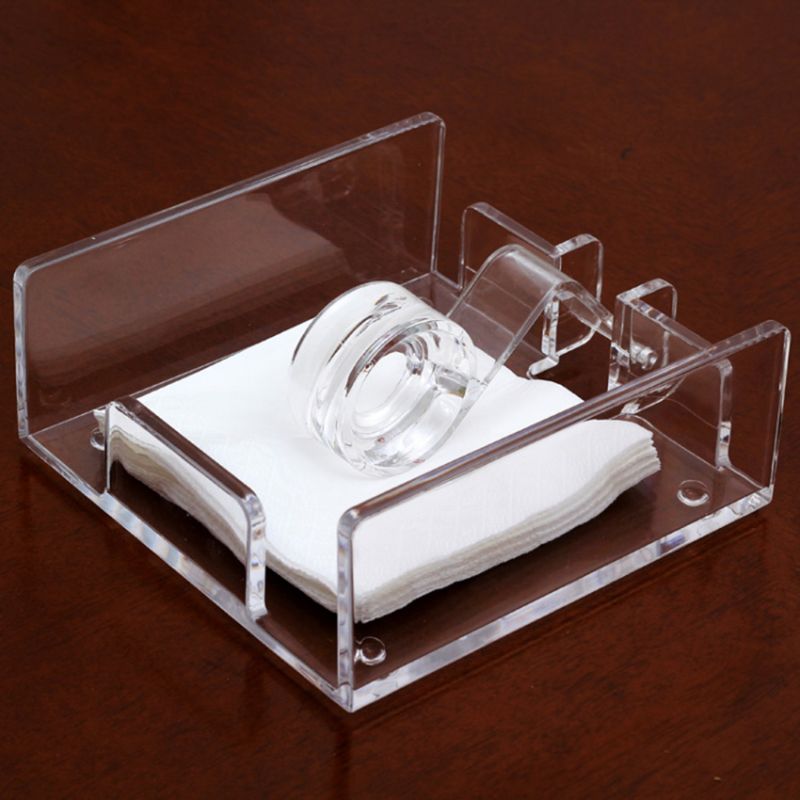 Vierkante Helder Acryl Cocktail Servethouder Papier Serviette Dispenser Tissue Doos Bar Caddy Voor Eettafel Hotel Home Decor