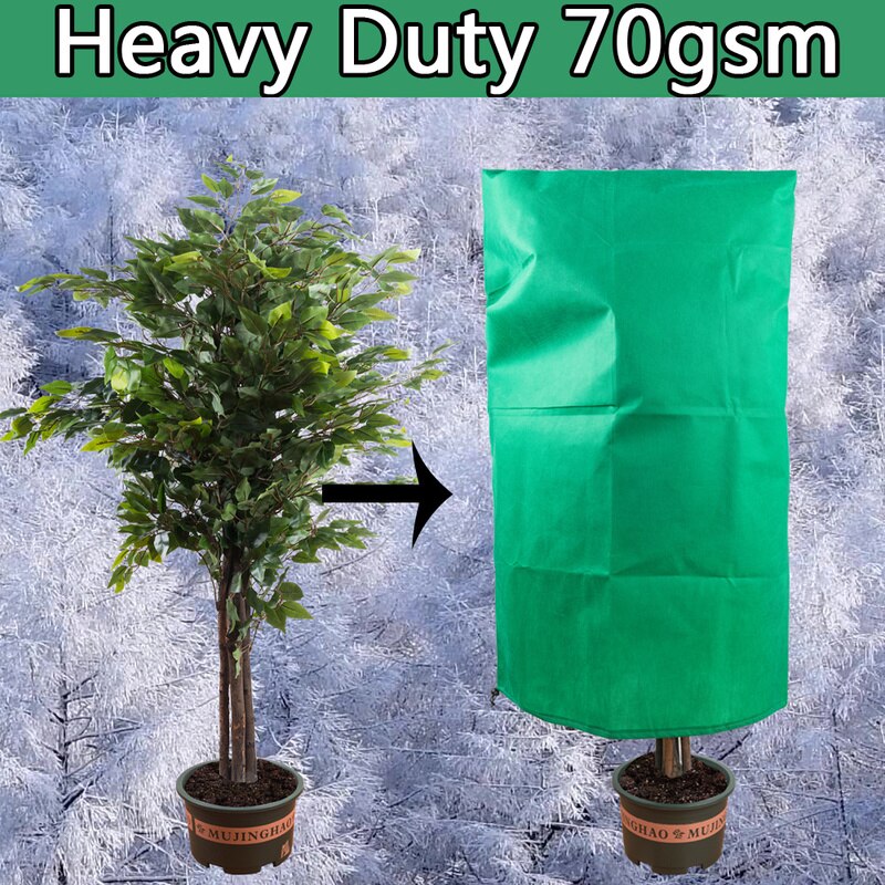Cubierta de protección contra heladas para plantas, bolsa de tela no tejida, lavable, para invierno, 1 unidad