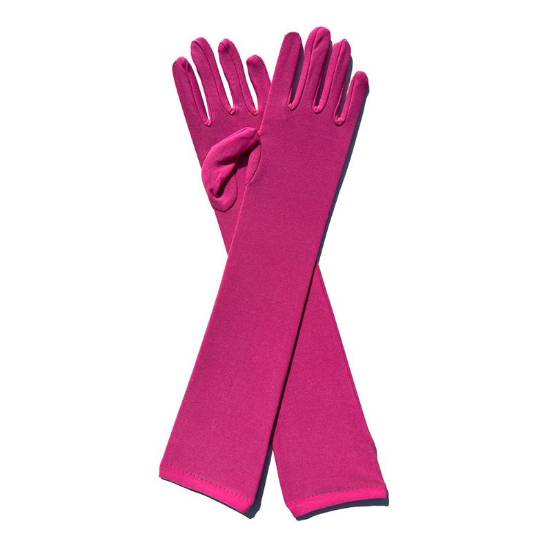Manoplas para mujer, guantes elásticos de seda de leche para mujer, Festival, , grupo, espectáculo, Bar, baile, guantes de vestir, guantes de 45Cm de largo C013: Lavanda