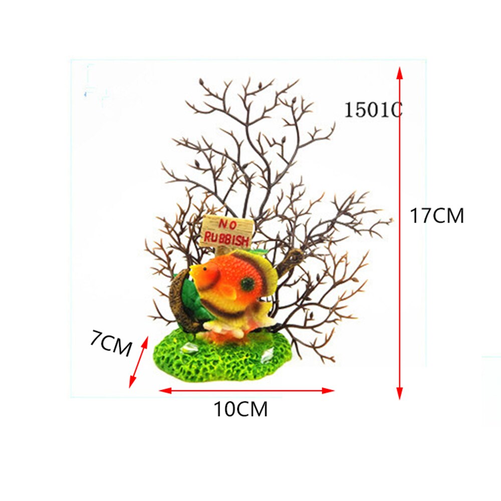 Mini Lovely Cartoon Tree Man Aquarium Fish Tank Toy Cave Stone Ornament Resin Oxygen Air Pump Aquatic Garden Supplies Decoration: 1501C