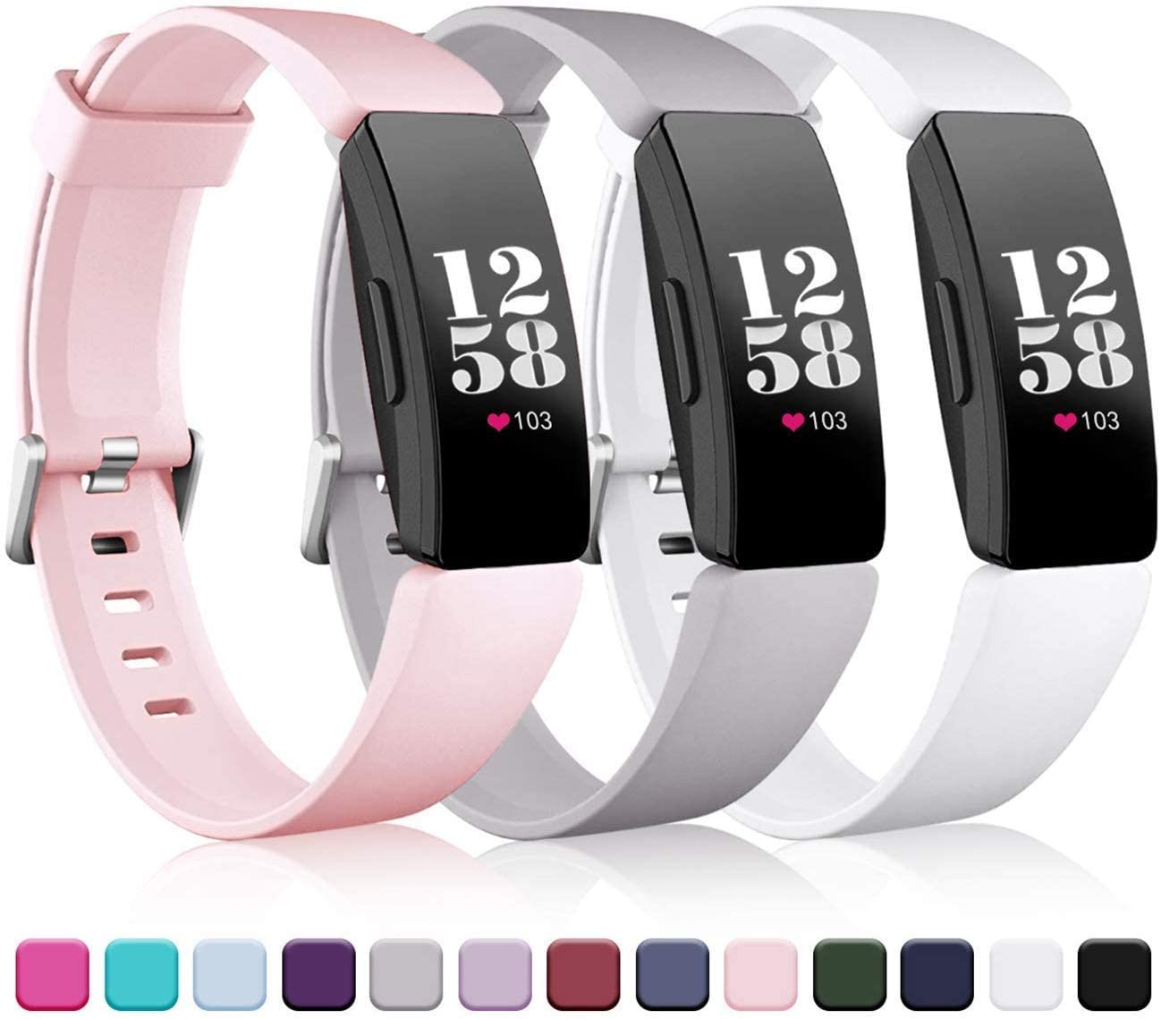 Paquete de 3 correas para Fitbit inspire Band para Fitbit inspire HR, pulsera de silicona de TPU blando para Bit inspire, accesorios: 5 / L