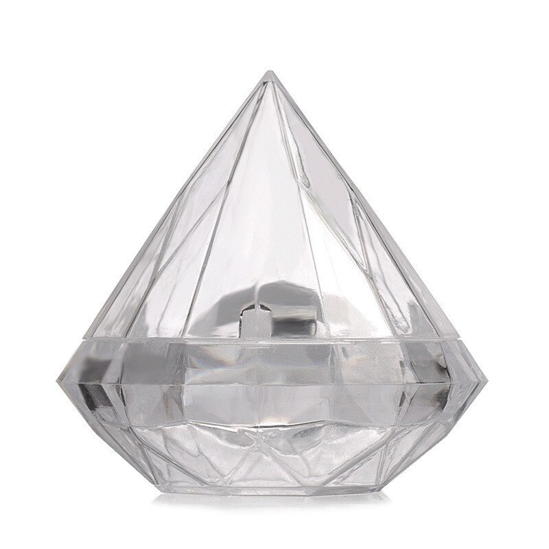 Caja de dulces transparente con forma de diamante, Cajas de de recuerdo para boda, caja de , contenedor de plástico transparente, para decoración del hogar