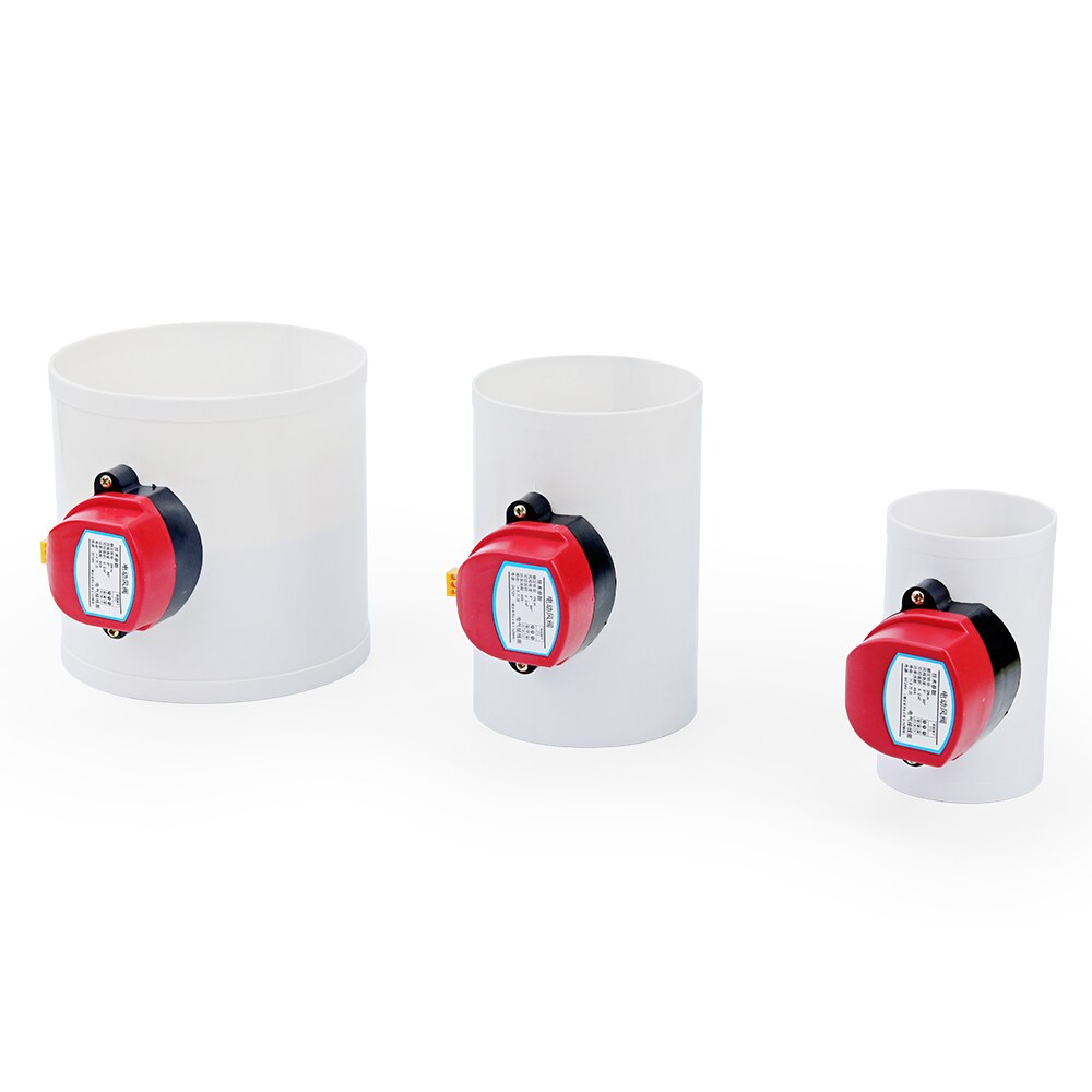 220V 24V 12V PVC Plastic Electric Damper Check Valve 75/110/160/200mm Air Volume Vent Controller For Ventilation Pipe