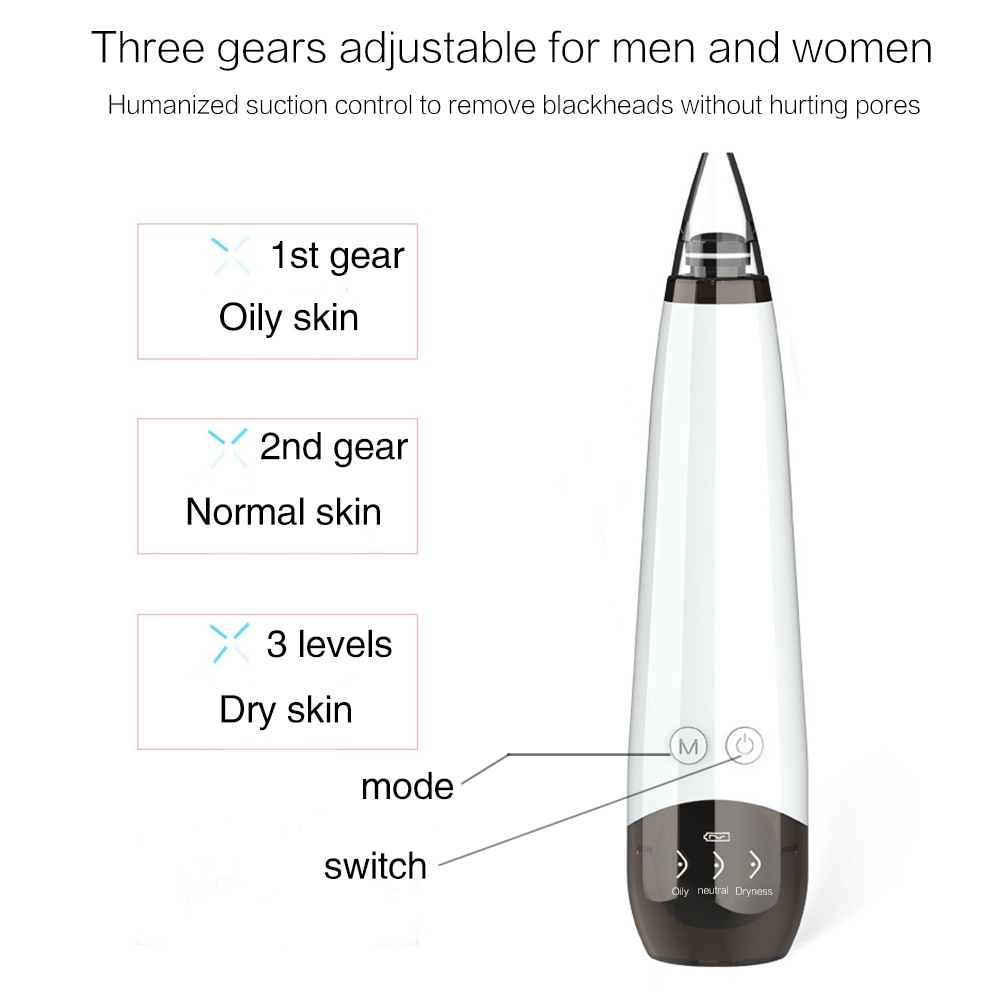 Electric Face Nose Vacuum Blackhead Pore Remover Suction Blackhead Pimple Acne Remover Cleaner with 6 Head Facial Skin Care Tool