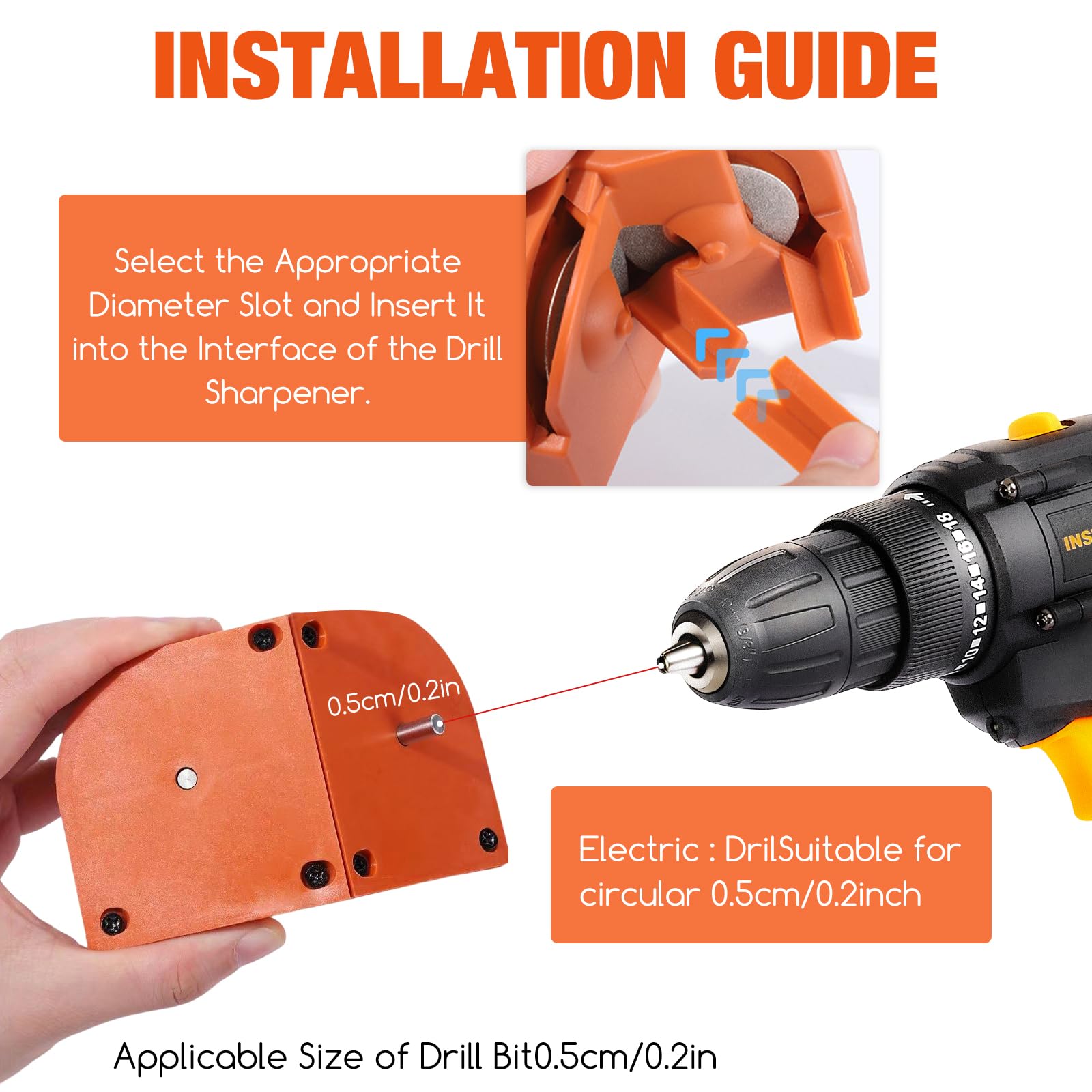 Drill Bit Sharpener Metal drill sharpener Electric Drill Bit Sharpening Tool Multipurpose Double-sided Polishing