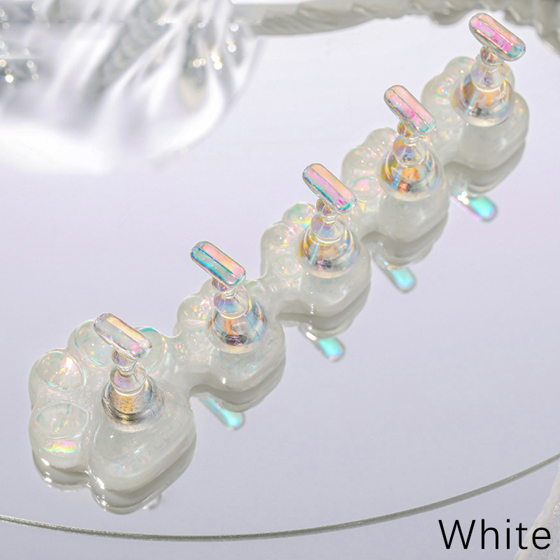 Kattklo nagelställ för press-on naglar aurora resin visar hyllor nageldisplay magnetisk hållare manikyrorganisatör verktyg: Svart