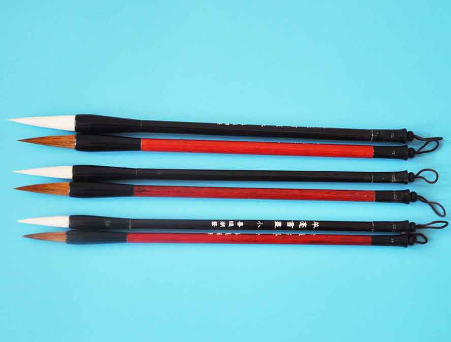 6 pièces/ensemble chinois calligraphie brosse loup doux cheveux dessin brosse aquarelle brosse stylo Art fourniture école bureau papeterie