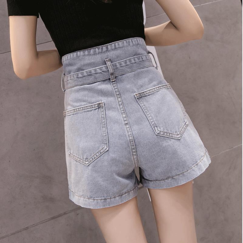 Denim Shorts Female Summer Korean Version of Loose High Waist Slimming Casual Wide-leg Ins Pants Woman Jeans