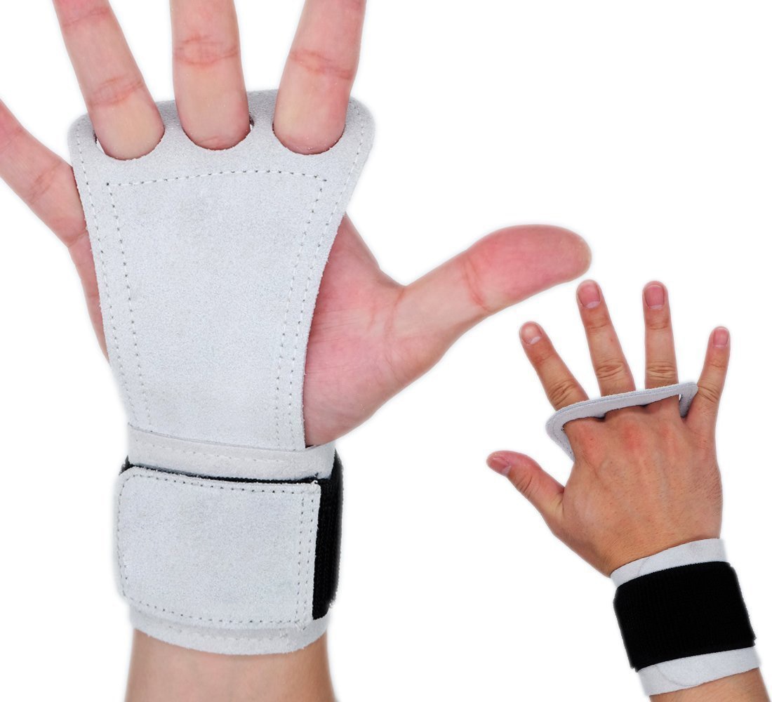 1 par (med) håndledsplastløftning, bodybuilding, håndledsstøtter / vægthandsker: Hvid / L