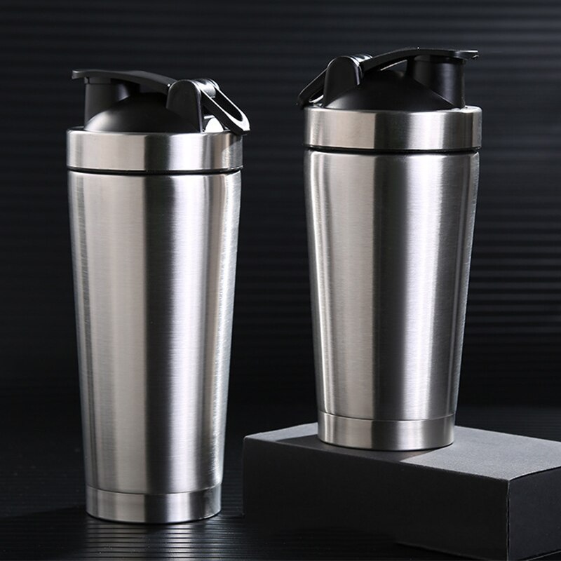 750/500Ml Single Layer 304 Stainless Steel Shaking Cup Shaker Protein Sports Shaker Drink Protain Shaker Sport Shaker Bottle