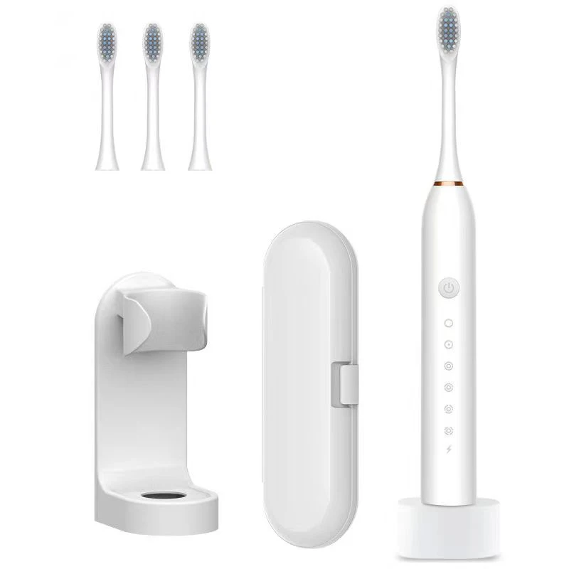 Xiaomi Mijia Electric Toothbrush Rechargeable USB 6 Mode Sonic Toothbrush IPX7 Waterproof Travel Box Holder replacement head: Gold