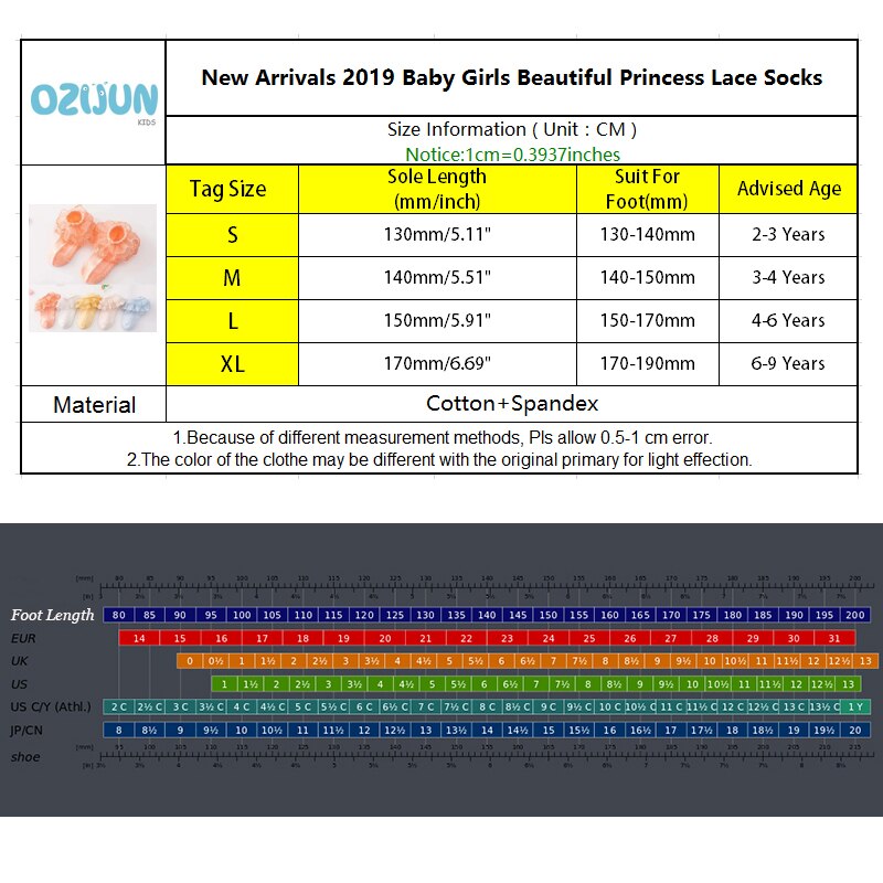 Arrivals Baby Girls Beautiful Princess Lace Socks Noble orange yellow color lace socks for kid girls 2-8 Years